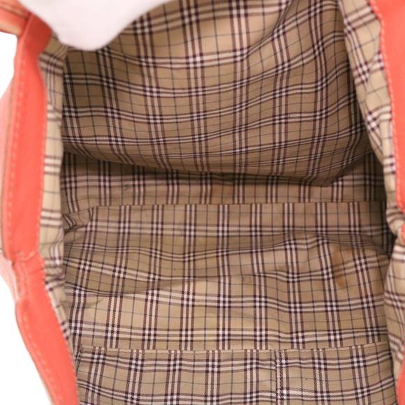 BURBERRY Tote Bag Leather Orange Auth ti965 - Picture 11 of 16